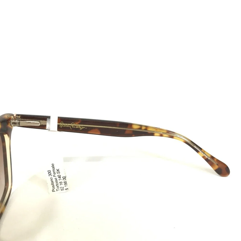 Lilly Pulitzer Sunglasses Positano TO Light Havana Tortoise Gold Wire Mirrored